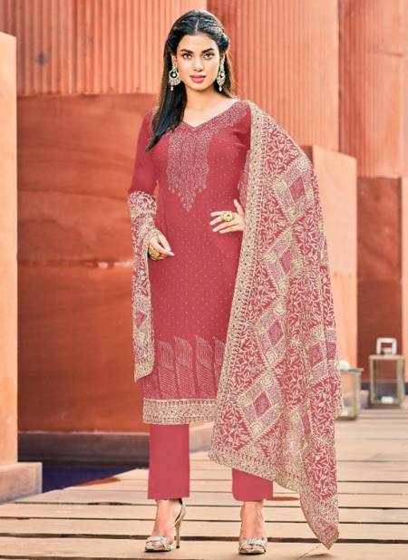 Red Colour Vouch Naari 5 Heavy Fancy Festive Wear Georgette Designer Salwar Suit Collection 5004